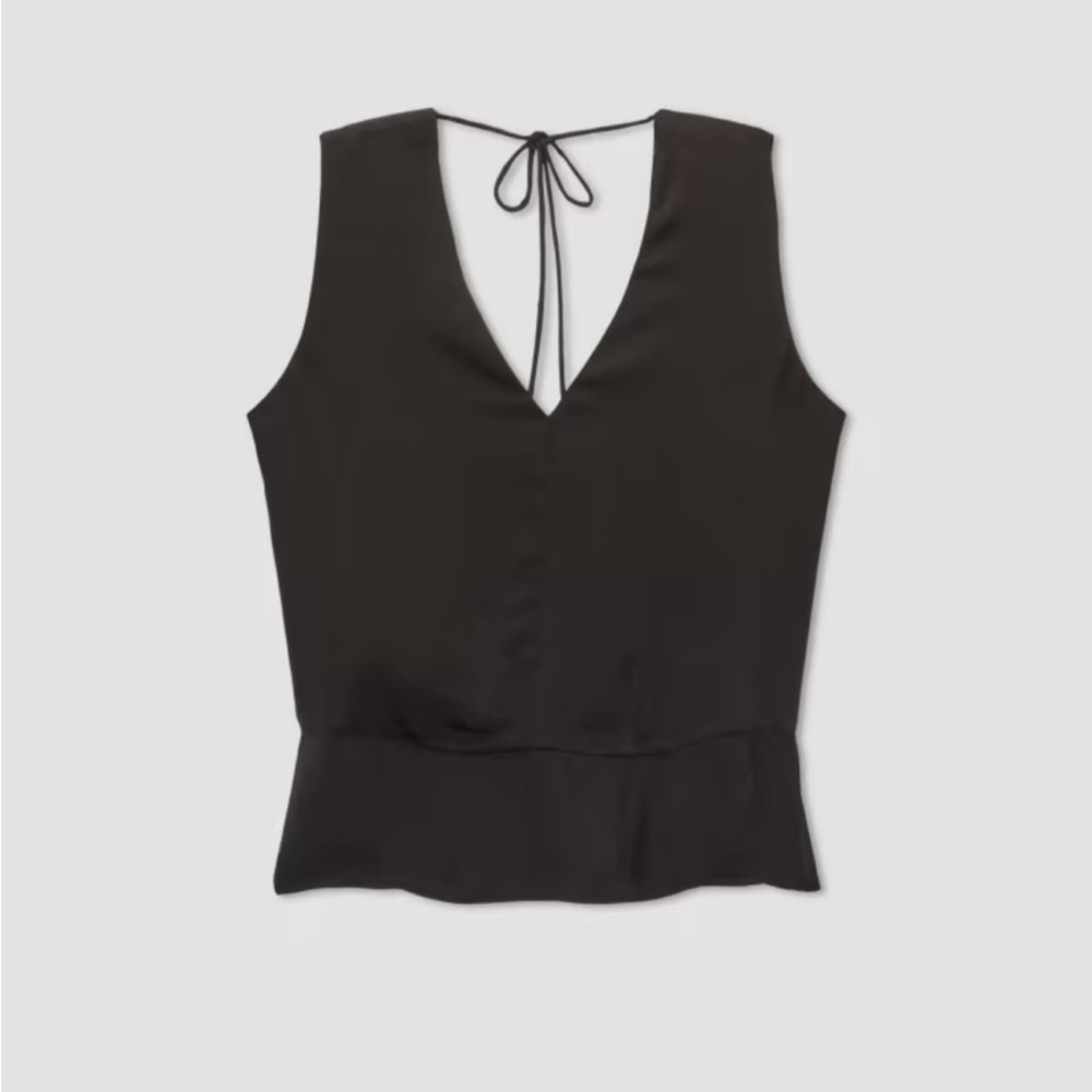 Everlane NWT v neck the satin tie back top